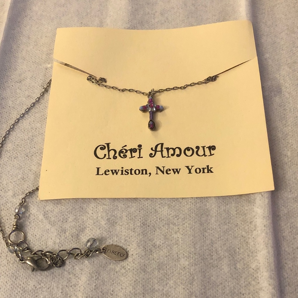 Purple Cross Necklace